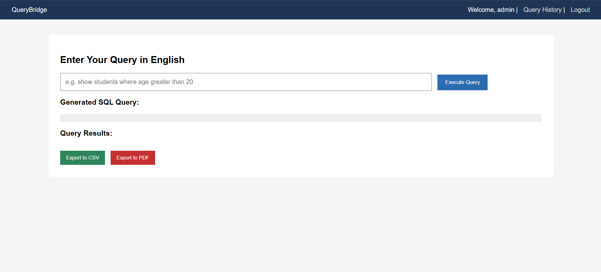 QueryBridge screenshot